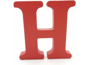 9078382259218 - Minkurow - Holzbuchstaben (h) rot 1 Stück 10 cm az diy englisches Alphabet Basteln Ornamente für Zuhause Hochzeit Geburtstag Party