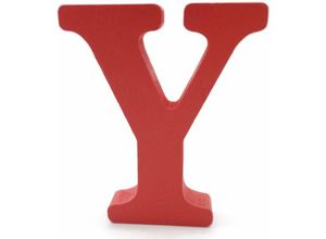 9078382259386 - Holzbuchstaben (Y) rot 1 Stück 10 cm A-Z DIY englisches Alphabet Basteln Ornamente für Zuhause Hochzeit Geburtstag Party Dekoration