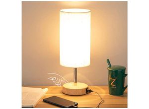 9078382274310 - Lycxames - Schlafzimmer-Nachttischlampe dimmbare LED-Tischlampen mit 3 Farbtemperaturen Touch-Nachttischlampe mit 2 USB-Ladeanschlüssen für