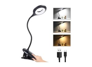 9078382274914 - Wiederaufladbare kabellose LED-Schreibtischlampe Lesebuchlampe mit 28 LEDs 3 Farben und 3 dimmbar Clip-Lampe fürs Bett Touch-Nachttischlampe für