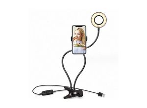 9078382275034 - LED-Ringlicht 2-in-1-LED-Selfie-Ringlicht mit Handyhalterung tragbare verstellbare Schreibtischlampe für Live-Streaming Make-up Videoaufzeichnung