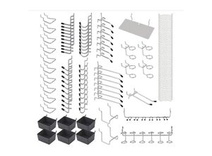 9078382281967 - Lycxames - 140-teiliges Stecktafel-Haken-Sortiment mit Metallhaken Nagelplattenbox Nagelschloss Nagelschloss zum Organisieren von Werkzeugen