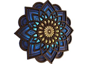 9078382282544 - Mandala-Yoga-Raum-LED-Nachtlicht kreatives Traum-Traum-Booden-Mandala-Aufhängen Mandala-Nachtlicht Acryl-Wandbehang geschnitzte mehrschichtige