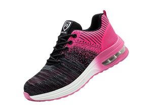 9078382309258 - Damen-Sicherheitsschuhe Leichter Sicherheits-Basketball Bequemer Rutschfester Atmungsaktiver Arbeitsschuh Rosa Taille 38 - Rhafayre