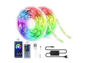 9078382313019 - Lycxames - Bluetooth-Lichtleiste wasserdichter 5050-RGB-LED-Streifen gesteuert über Android- und iOS-Smartphone-App mit Bluetooth-Empfänger