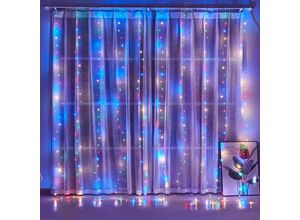 9078382314993 - Vorhang-Lichterkette 3 x 3 m 300 LEDs 8 Beleuchtungsmodi USB-Fernbedienung Vorhang-Lichter Fensterdekoration Innenbereich für Weihnachten