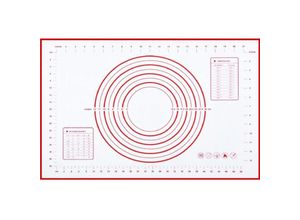 9078382316423 - Silikon-Backmatte 60 x 40 cm Teigmatte mit abgestuften Maßen Teigschaber wiederverwendbare rutschfeste Antihaft-Gebäckmatte zum Kneten von Teig