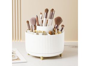 9078382336513 - 360°Drehbarer Pinsel Organizer Kosmetik Make Up Organizer Tragbare Aufbewahrung Kosmetik Aufbewahrungsbehälter für Frisiertisch Schlafzimmer