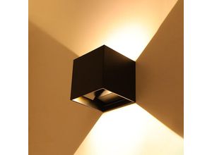 9078382337374 - Rhafayre - led Wandleuchte Innen Außen Schwarz Alumm Wandleuchte led Doppelkopf Wandleuchte für Wohnzimmer Schlafzimmer Flur Balkon Treppenhaus