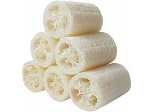 9078382338050 - Rhafayre - Set mit 6 natürlichen Luffa-Schwämmen 10 cm Länge Luffa-Schwamm für Bad Dusche für Körperpflege Badezimmer und Dusche Körperpflege