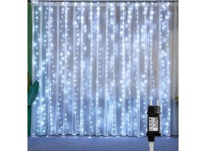 9078382351530 - Lycxames - Vorhang-Lichterkette 300 LED-Lichterketten 3 m x 3 m 8 Beleuchtungsmodi Niederspannung 31 v Fensterdekoration Weihnachten Hochzeit