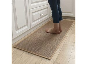 9078382373594 - Lycxames - Waschbare rutschfeste Sisal-Küchenmatte Küchenmatte Küchenteppich Esszimmerteppich Naturkautschuk-Rückseite Badematte (44 x 120 cm)