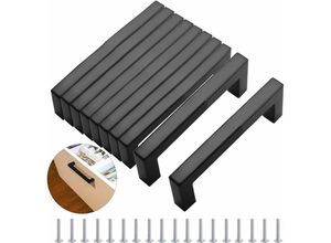 9078382373655 - 10 Stück schwarze Küchenschrankgriffe moderne quadratische Möbelgriffe aus Edelstahl mit Schrauben für Schreibtische Schubladen Schränke (96 mm) 9078382373655 - 10 Stück schwarze Küchenschrankgriffe moderne quadratische Möbelgriffe aus Edelstahl mit Schrauben für Schreibtische Schubladen Schränke (96 mm)