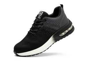 9078382374546 - Sicherheitsschuhe Herren Damen Stahlkappe rutschfest Trekking-Sneaker Arbeitsschuhe Komfort leicht atmungsaktiv Sicherheits-Sneaker Grau