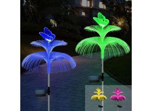 9080282299881 - Solar-Gartenlampe 2 Stück Solar-Quallenlampe mit farbwechselnder led wasserdichtes dekoratives Licht Balkon Terrasse Innenhof Halloween