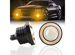 9088340740450 - 2PCS Super Bright 3 Universal led Nebelscheinwerfer Projektor 12V 10W Bernstein cob Halo Angel Eyes Ringe Motorrad Auto Tagfahrlicht drl Fahrlicht