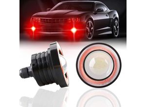 9088340740467 - 2PCS Super Bright 3 Universal led Nebelscheinwerfer Projektor 12V 10W Rot cob Halo Angel Eyes Ringe Motorrad Auto Tagfahrlicht drl Fahrlicht