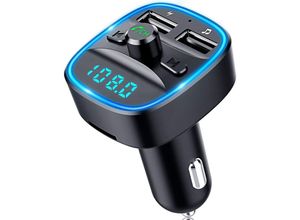 9088340743666 - Bluetooth-FM-Transmitter Bluetooth 50-Autoradio-Adapter MP3-Player kabellose Freisprecheinrichtung Zigarettenanzünder-Ladegerät mit zwei