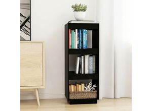 9091424919918 - Bücherregal Paravent Raumteiler Stellwand Sichtschutz Schwarz 40x35x103 cm Massivholz Kiefer NMKS65736 MaisonChic