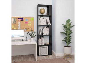 9091424919987 - Bücherregal Paravent Raumteiler Stellwand Sichtschutz Schwarz 45x24x159 cm Holzwerkstoff NMKS97312 MaisonChic