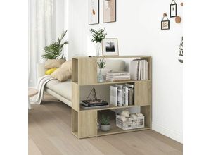 9091424920617 - Maisonchic - Bücherregal Paravent Raumteiler Stellwand Sichtschutz Sonoma-Eiche 100x24x94 cm NMKS69186