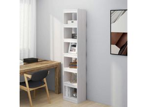 9091424921225 - Maisonchic - Bücherregal Paravent Raumteiler Stellwand Sichtschutz Weiß 40x30x199 cm Massivholz Kiefer NMKS99256