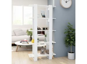 9091424921676 - Bücherregal Paravent Raumteiler Stellwand Sichtschutz Weiß 80x30x160 cm Holzwerkstoff NMKS69835 MaisonChic