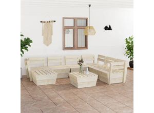 9091424935000 - Maisonchic - 8-tlg Garten-Paletten-Lounge-Set Sitzgruppe Gartenset Gartenmöbel Imprägniertes Fichtenholz LLOAQ178540