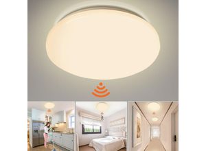 9093162065308 - 12W led Deckenleuchte mit Bewegungsmelder Sensor Bad Wohnzimmer Energiesparend - Weiß - Swanew