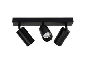 9093162075543 - Deckenstrahler led schwenkbar Deckenleuchte Wandleuchte für Wohnzimmer Küche Esszimmer Einzelkopfstrahler 3x GU10 Fassung - Schwarz - Swanew