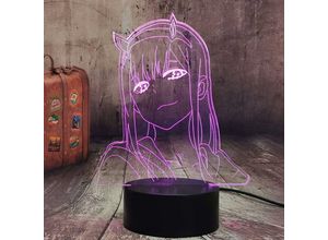 9093563068397 - Zero Two Figur Anime Lampe Nachtlicht Manga Led Nachtlicht Multicolor Wechsel usb Batterie Tisch Lampara Kinder Kind Mädchen Zimmer Dekor Licht Manga