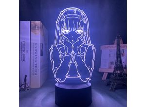 9093563068403 - Minkurow - Zero Two Figur Anime Lampe Nachtlicht Manga led Nachtlicht Mehrfarbig Wechsel usb Batterie Tisch Lampara Kinder Kind Mädchen Schlafzimmer