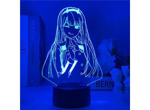 9093563068410 - Minkurow - Zero Two Figur Anime Lampe Nachtlicht Manga led Nachtlicht Mehrfarbig Wechsel usb Batterie Tisch Lampara Kinder Kind Mädchen Schlafzimmer