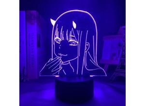 9093563068434 - Minkurow - Zero Two Figur Anime Lampe Nachtlicht Manga Led Nachtlicht Mehrfarbig Wechsel usb Batterie Tisch Lampara Kinder Kind Mädchen Schlafzimmer