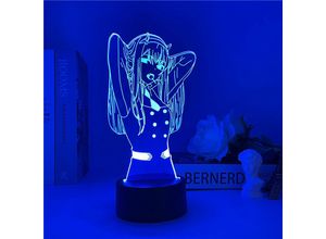 9093563068441 - Minkurow - Zero Two Figur Anime Lampe Nachtlicht Manga led Nachtlicht Mehrfarbig Wechsel usb Batterie Tisch Lampara Kinder Kind Mädchen Schlafzimmer