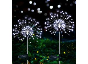 9093563068496 - Solarleuchte für Garten im Freien 2er-Set Solarfeuerwerk 120 LEDs Gartendekoration Solar-Gartenpfahllichter Löwenzahn Wasserdichte