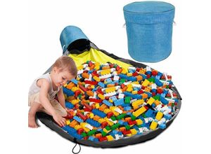 9093563154106 - Lycxames - Kinder-Aufbewahrungstasche mit Kordelzug Spielzeug-Aufbewahrungsbox mit Deckelgriff Baby-Spielmatte Kinderspielzeug-Aufbewahrungstasche