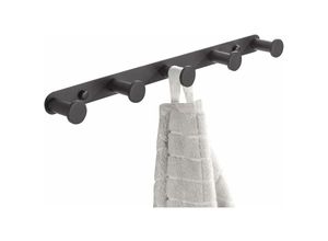 9093563814703 - Lycxames - Schwarzer Wandhaken mit 5 Haken für Mantel Hut Handtuchhalter Kleiderbügel wc Badezimmer Zubehör-Set