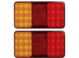 9098922805989 - Ccykxa - 2 Stück LED-Rücklichter E-geprüft Parkpositionsblinker mit 2 x 18 LEDs wasserdichte LED-Rücklichter hintere Bremslichter 12 v