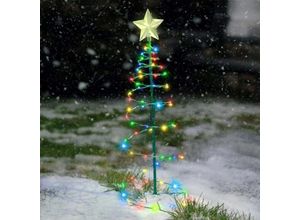 9098922819115 - CCYKXA Farblicht Künstlicher Solar-Weihnachtsbaum Outdoor-Weihnachtsdekoration Solarbaum Solarlicht-Außengarten