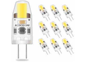 9098922865297 - 10er-Pack dimmbare kaltweiße G4-LED-Glühbirne 2 w entspricht 20 w Halogen 200 lm flimmerfreie Energiesparlampe ac dc 12 V-24 v G4-Doppelstift