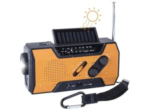 9098922886193 - CCYKXA (Orange) UKW-AM-Kurbel-Notfallradio Solar-tragbares Multifunktions-Outdoor-Neuheitsradio mit 2000 mAh als Powerbank 4