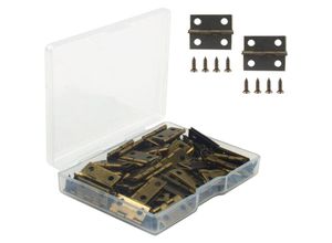 9098922930537 - Ccykxa - Mini-Retro-Scharniere 50 Stück Edelstahl Miniatur-Scharniere langlebig und robust kleine Scharniere mit Schrauben für Box Schmuck