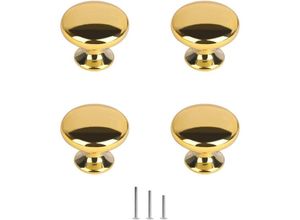 9098922933828 - Ccykxa - 4er-Set Schrankbeschläge aus poliertem Goldchrom runder Pilz-Türgriffknopf 30 mm für Kommode Kleiderschrank Schublade Schlafzimmer