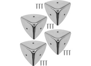 9098922936140 - 4 abgerundete Edelstahlecken Metallschutzbeschläge für Kisten Möbel Regale Tische 40 x 40 mm Schrauben im Lieferumfang enthalten - Ccykxa