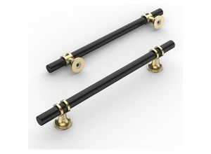 9098922944916 - CCYKXA 10 Stück Küchenschrankgriffe Schwarzgold 160 mm Möbelgriffe aus Goldlegierung mit Schrauben für Schreibtische Schubladen Schränke