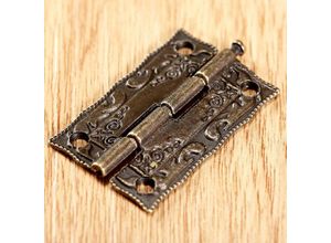 9098922957053 - CCYKXA 10 Stück Scharniere 36 x 23 mm antikes Eisen Bronze Zink Eisen dekorative Schrauben Vintage-Holz-Schmuckschatulle Schrank Blumenmuster