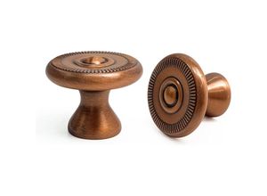 9098922959620 - CCYKXA Set mit 2 Türknöpfen Vintage-Schubladenknöpfe aus Zinklegierung Durchmesser 28 mm Retro-dekorativer Möbelknopf für Schrank Schrank Küche