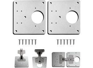 9098922980457 - CCYKXA 2 Stück Schrankscharnier-Reparaturplatte einschraubbare Scharnier-Reparaturklammern mit Loch rostfrei mit Befestigungsschrauben für