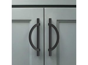 9098922984257 - CCYKXA 10 Stück Küchenschrankgriffe schwarze 128-mm-Möbelgriffe aus Zinklegierung mit Schrauben für Schreibtische Schubladen Schränke